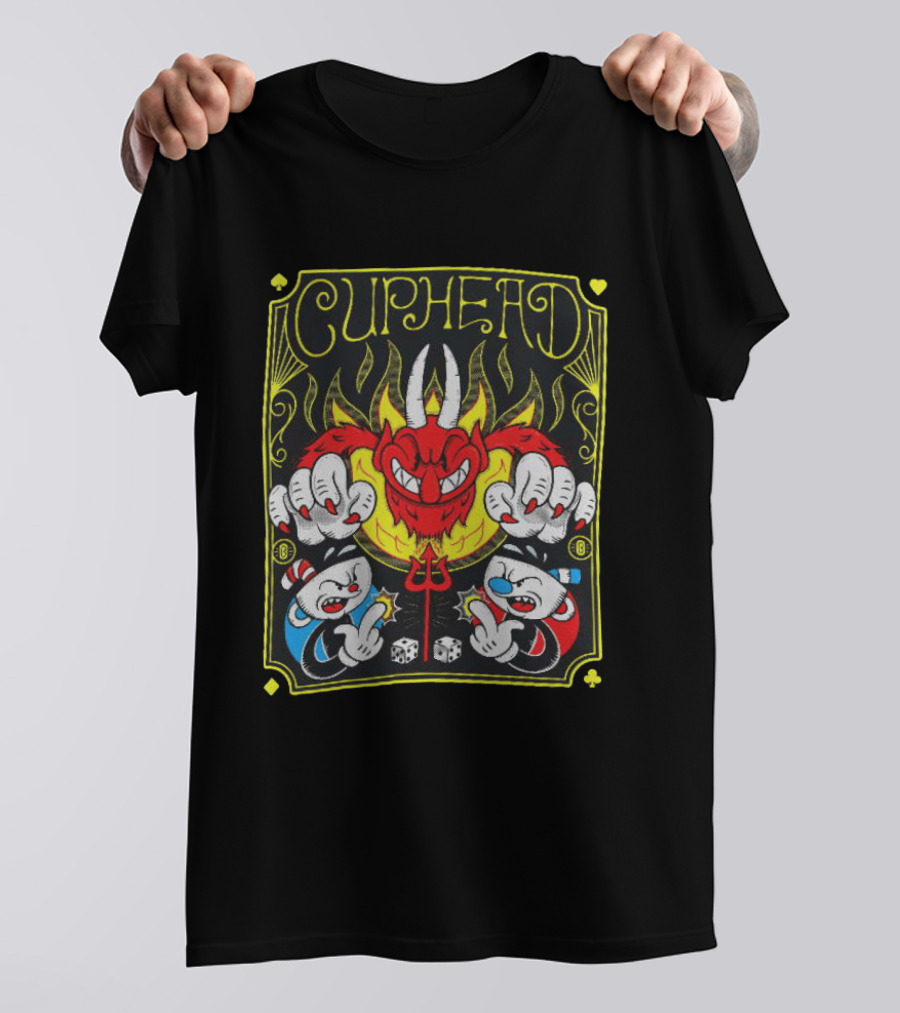 Cuphead Chogrin Devil Flames Dice Devil Characters T-Shirt