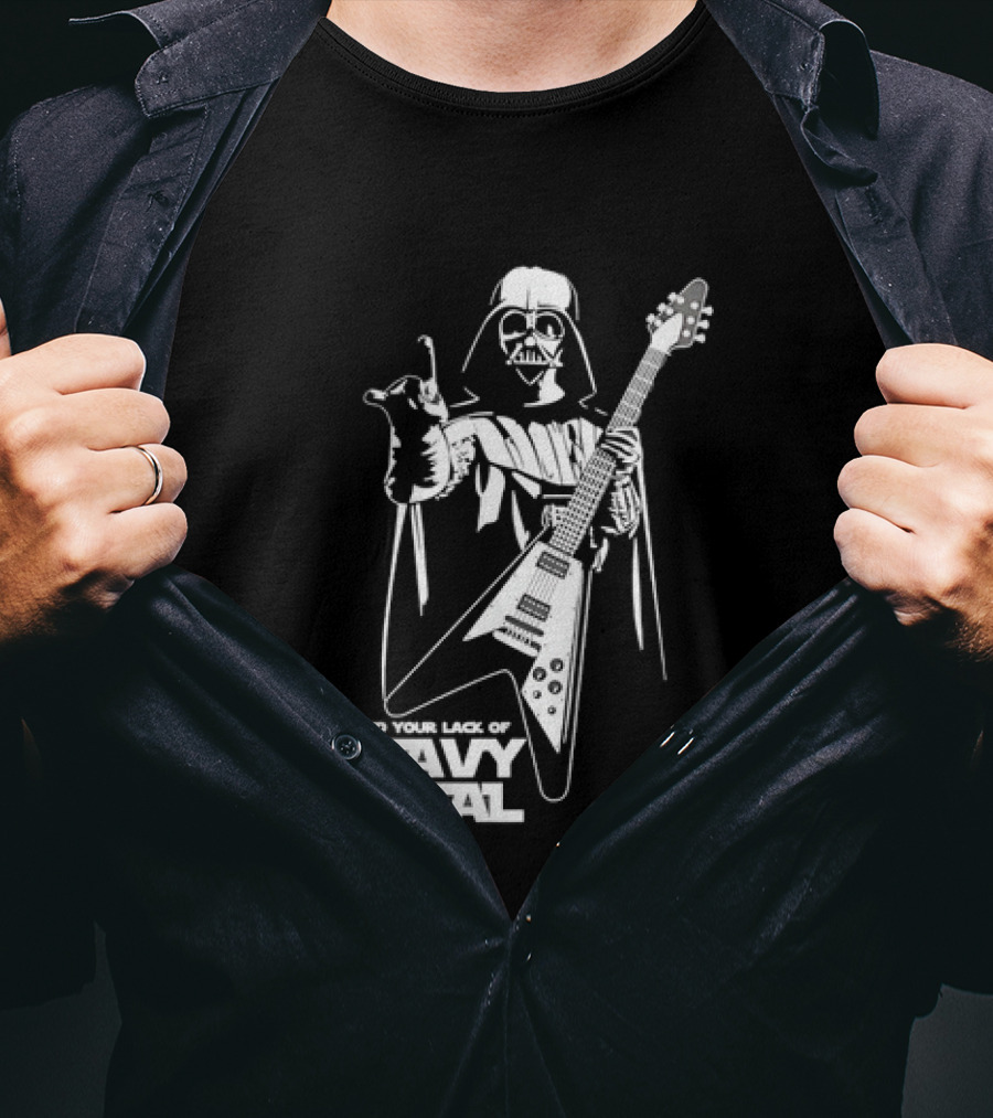 Darth Vader I Find Your Lack Of Heavy Metal Disturbing Guitar Jedi Star Wars T-Shirt