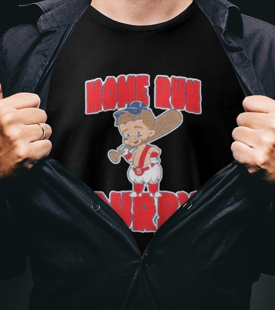Boston Red Sox Payton Tolle Home Run Durby Cartoon Baseball Player In Red And White Uniform T-Shirt