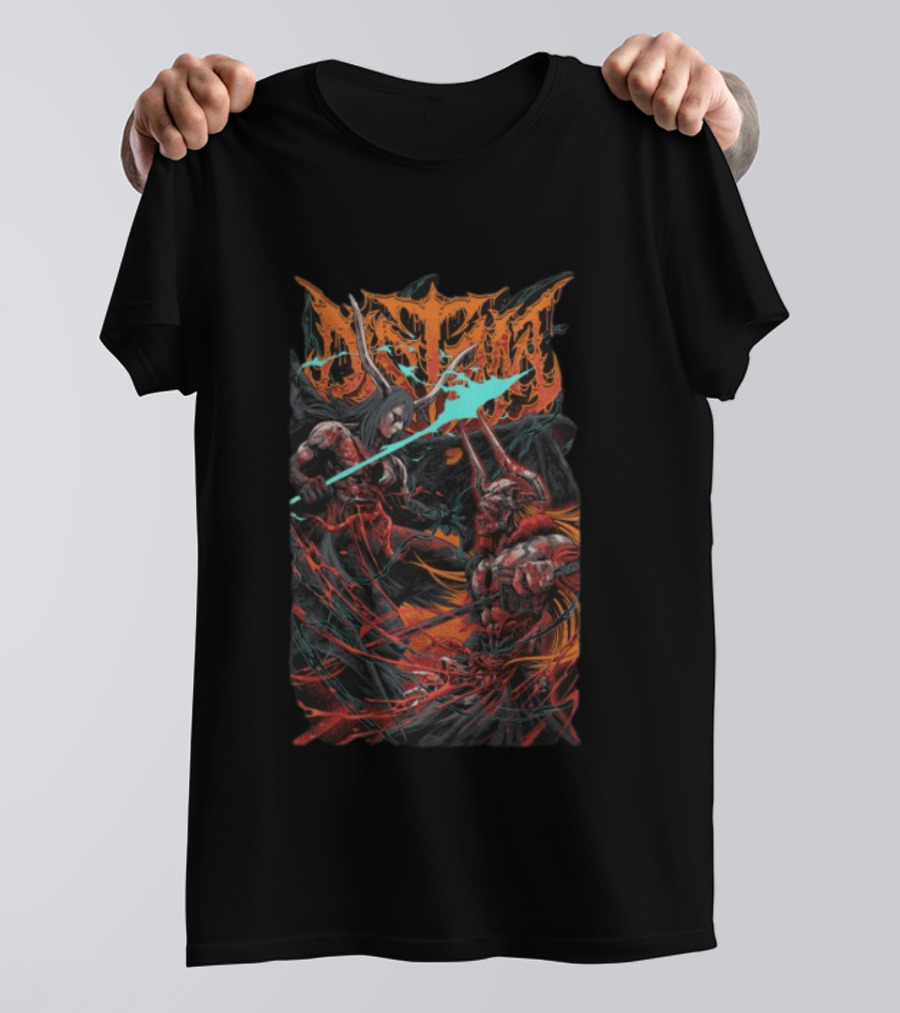 Distant Store Bleach Battle With Fantasy Horned Characters T-Shirt