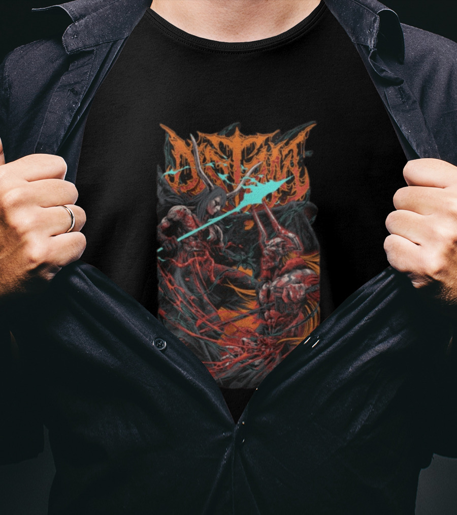 Distant Store Bleach Battle With Fantasy Horned Characters T-Shirt