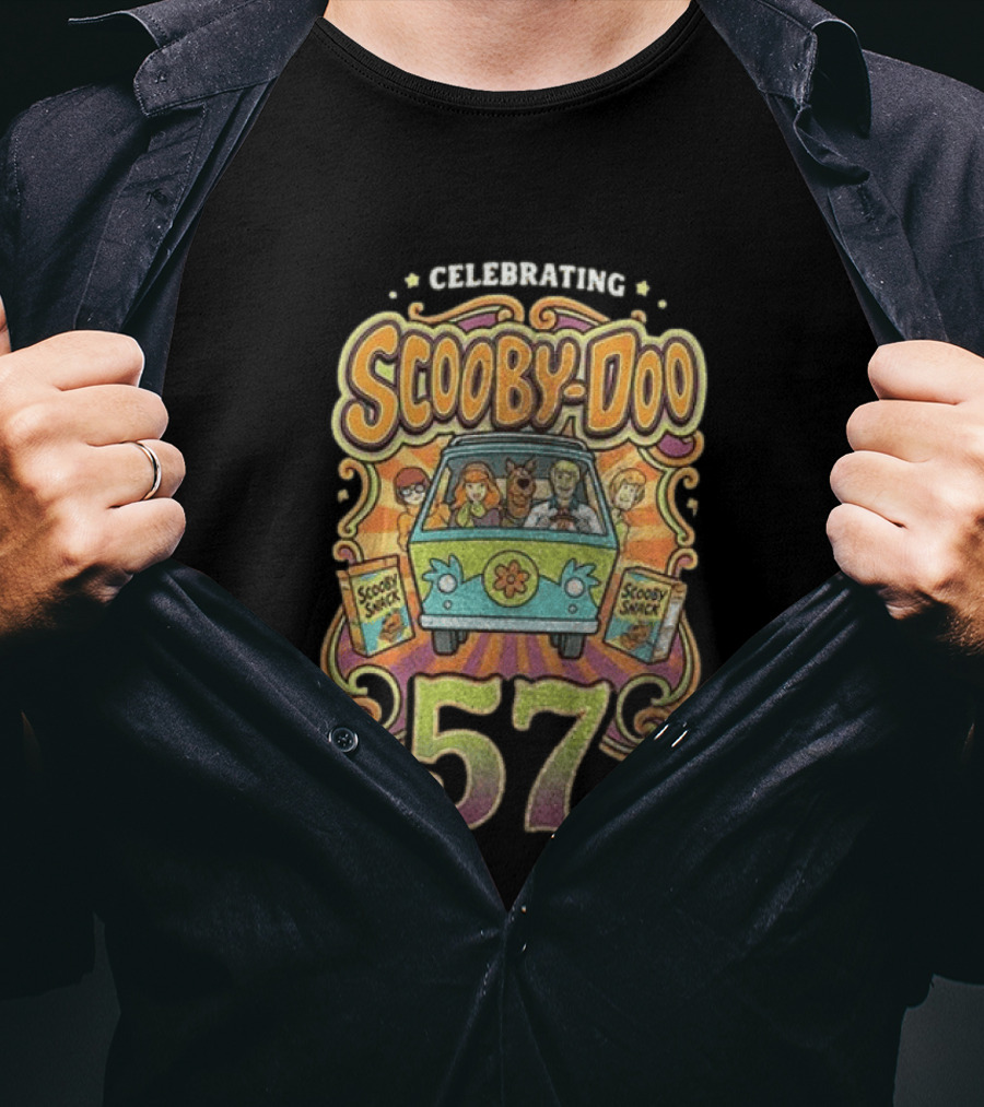 Celebrating 57 Years Scooby Doo And Mystery Machine Adventure T-Shirt
