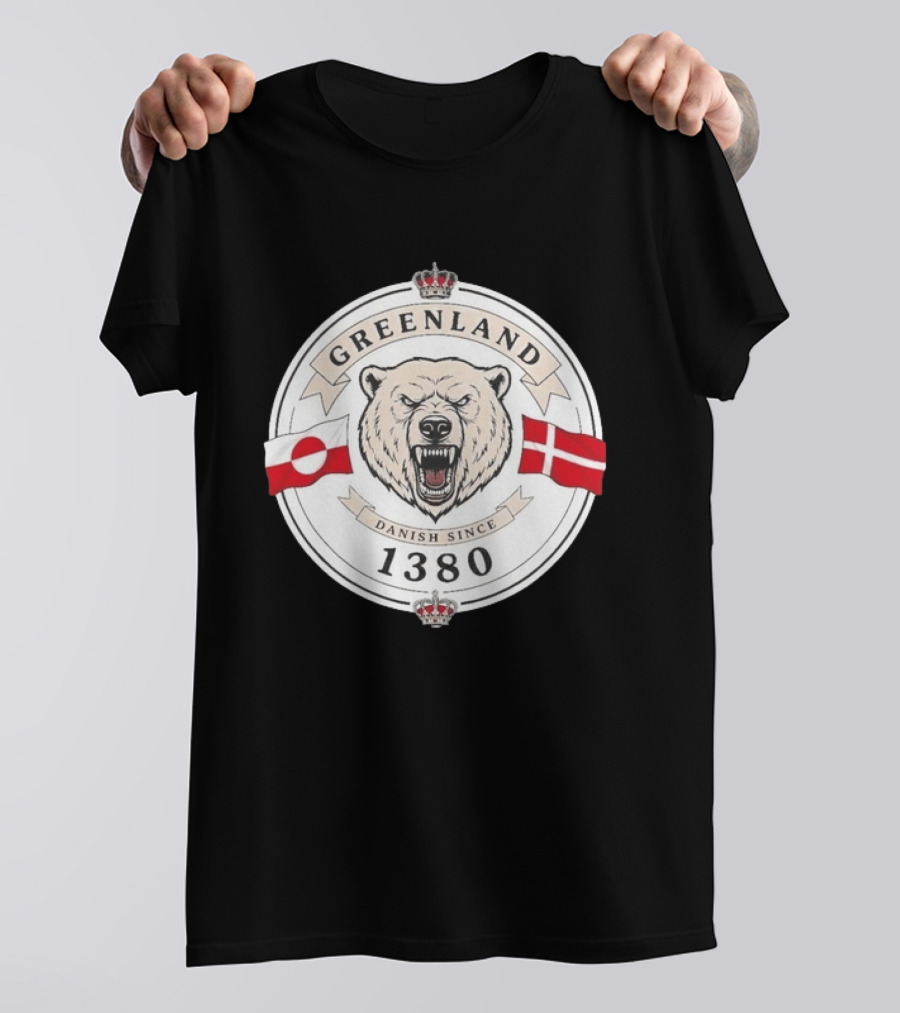 Greenland Danish Since 1380 Polar Bear Flags T-Shirt