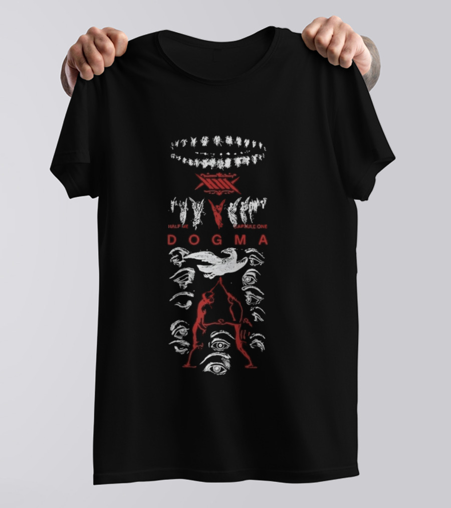 Half Me Capsule One Dogma Metalcore Band Art With Abstract Figures T-Shirt