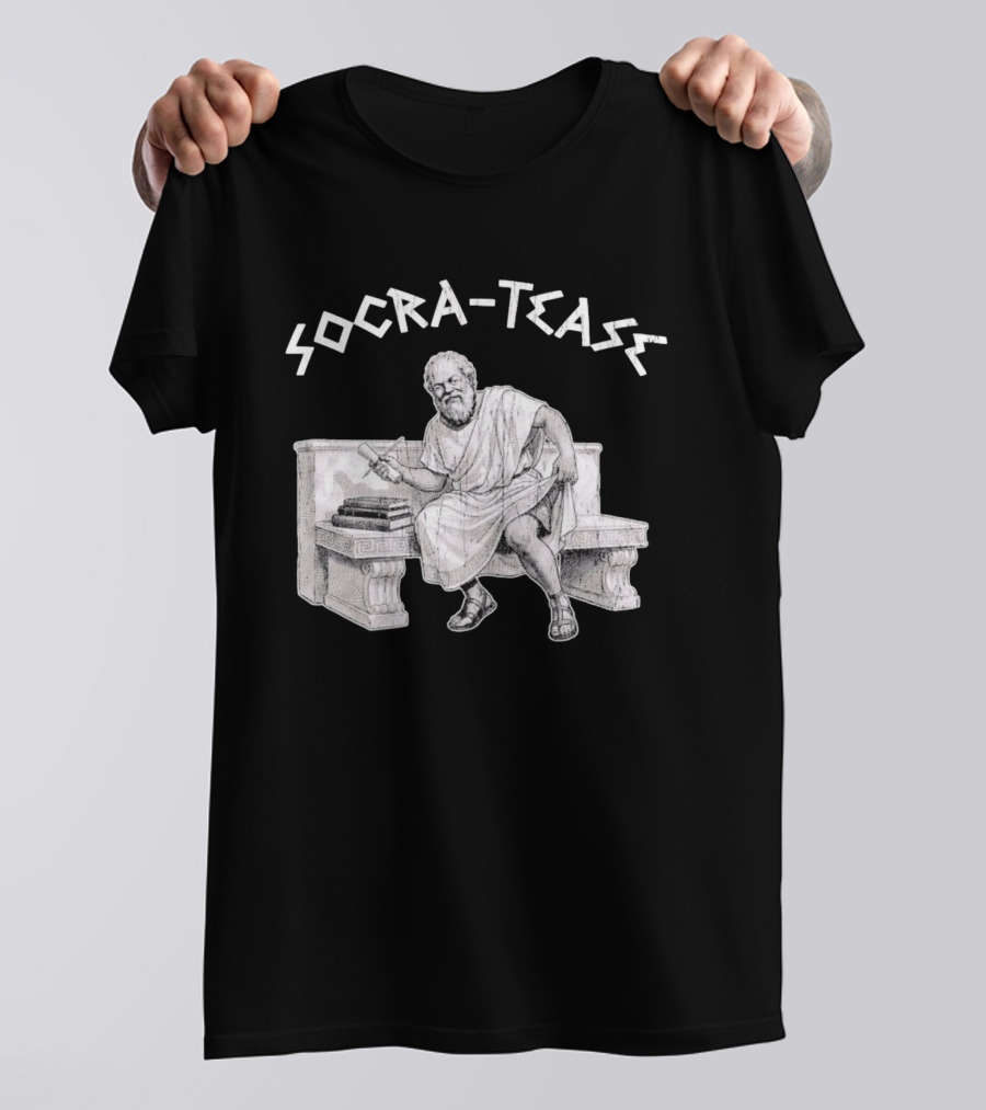 Socra Tease Socrates Philosopher Pun Philosophy Classic Bench T-Shirt