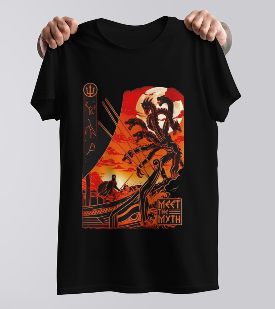 Meet The Myth Hydra Greek Mythology Hercules Dramatic Battle Scene T-Shirt