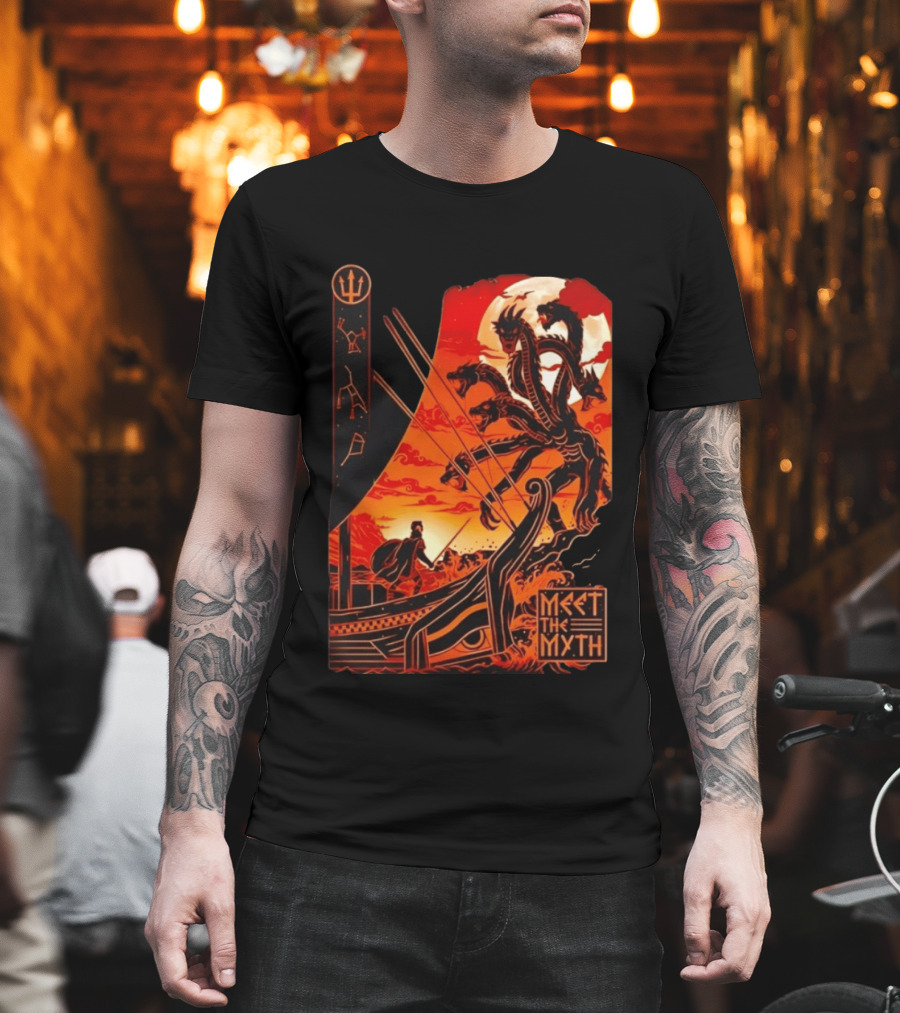 Meet The Myth Hydra Greek Mythology Hercules Dramatic Battle Scene T-Shirt