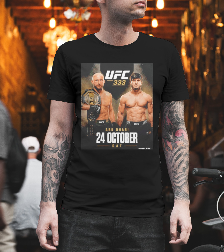 UFC 333 Alexander Volkanovski Vs Movsar Evloev 24 October Abu Dhabi Event T-Shirt