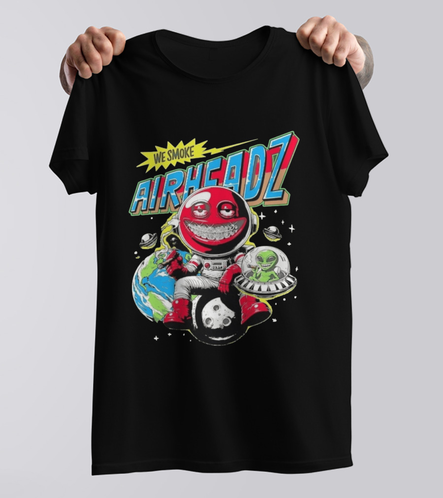 We Smoke Airheadz Astronaut Alien Space Adventure T-Shirt