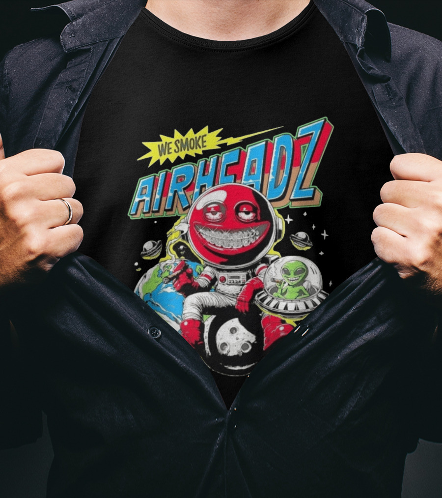 We Smoke Airheadz Astronaut Alien Space Adventure T-Shirt