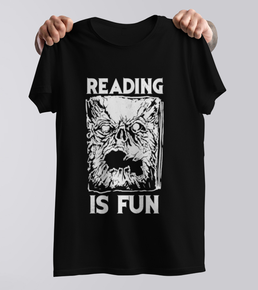 Necronomicon Reading Is Fun Creepy Face T-Shirt