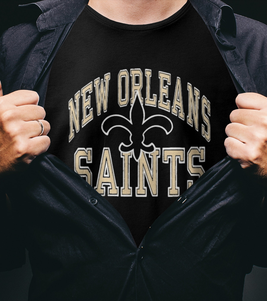 New Orleans Saints Fleur De Lis Football T-Shirt