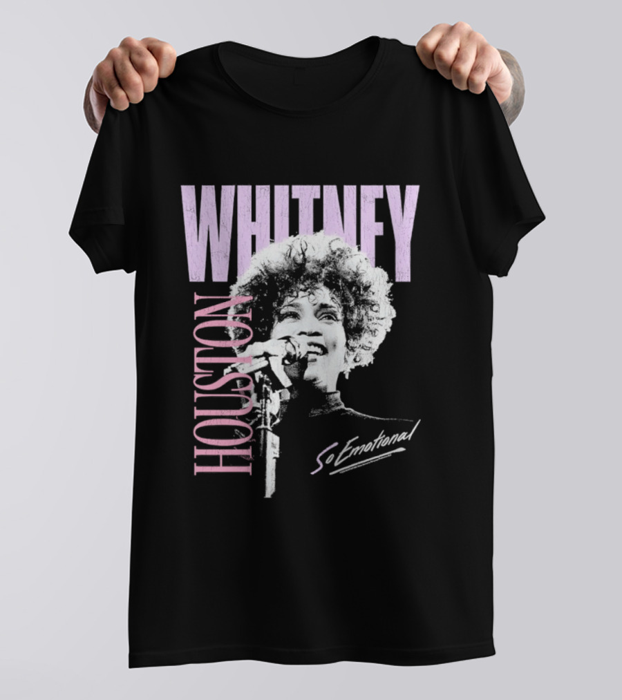 Whitney Houston So Emotional Distressed Vintage Pop Culture 80s T-Shirt