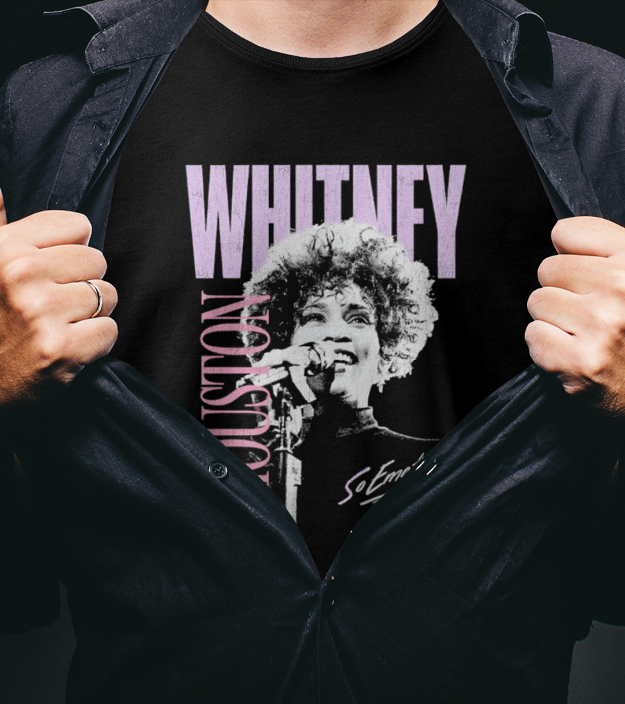 Whitney Houston So Emotional Distressed Vintage Pop Culture 80s T-Shirt