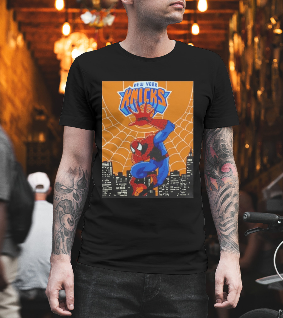New York Knicks Spider Man Basketball T-Shirt