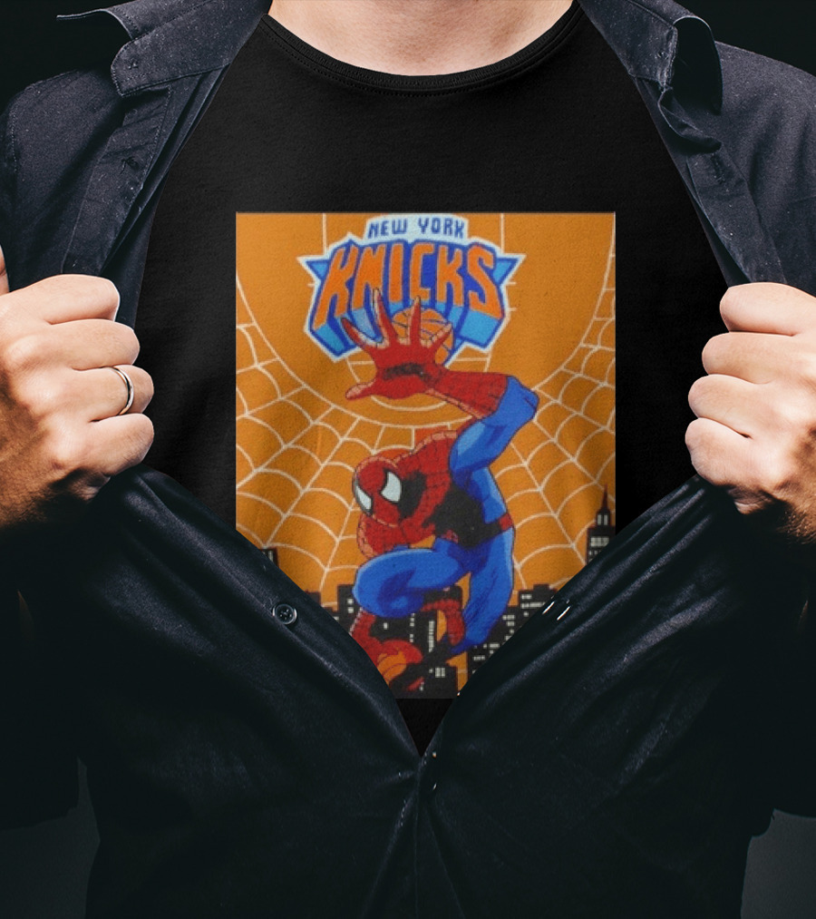 New York Knicks Spider Man Basketball T-Shirt