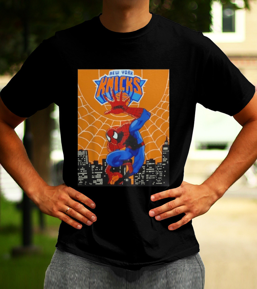 New York Knicks Spider Man Basketball T-Shirt