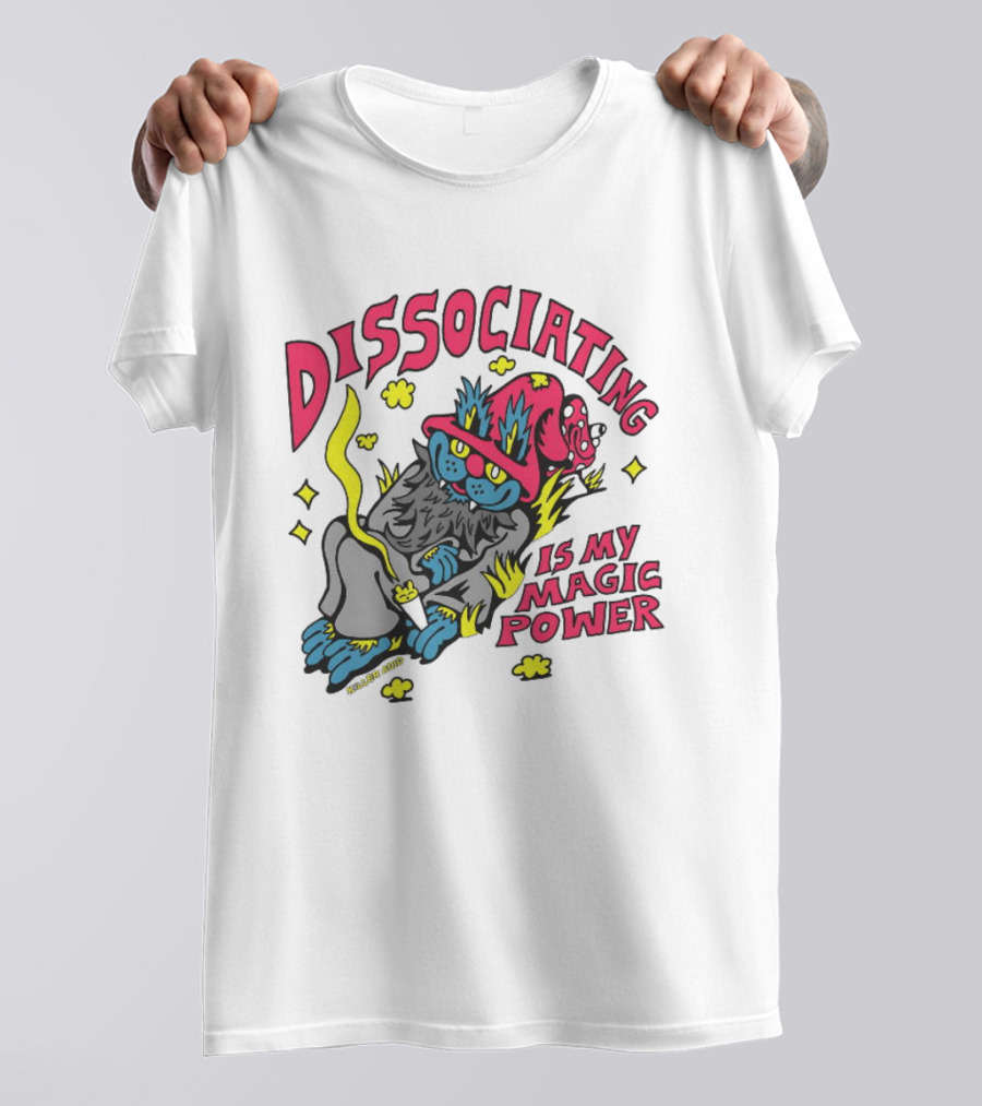 Dissociating Is My Magic Power Killer Acid Wizard Cat T-Shirt
