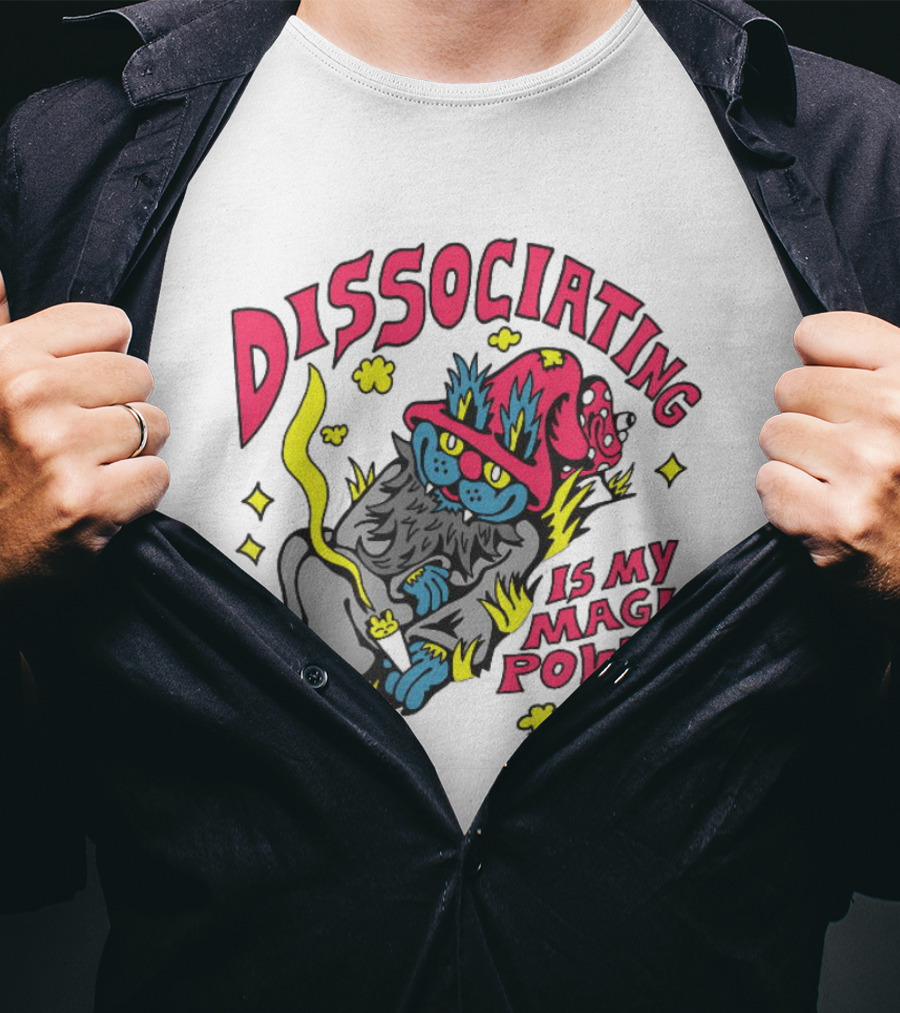 Dissociating Is My Magic Power Killer Acid Wizard Cat T-Shirt