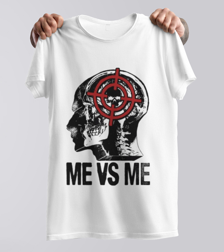Get A Real Job Kid Store Me Vs Me White Target Head T-Shirt
