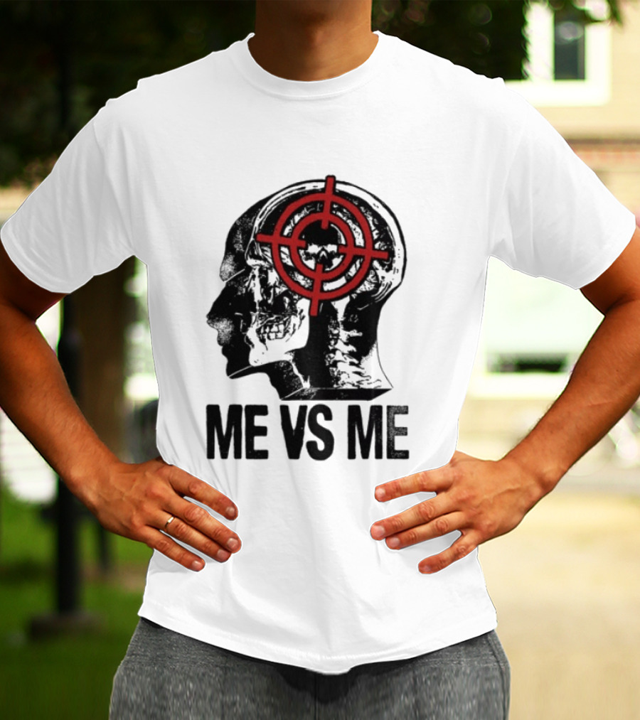 Get A Real Job Kid Store Me Vs Me White Target Head T-Shirt