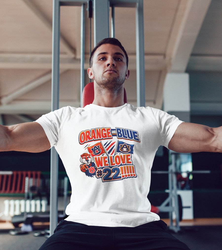 Auburn Tigers Orange And Blue We Love #22 Paws Up Enthusiasts T-Shirt
