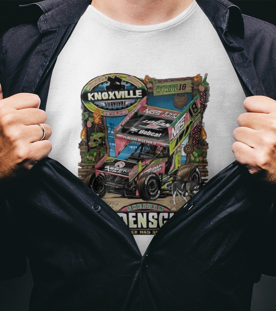 Sheldon Haudenschild Knoxville Survival Outrace Tribe 18 The Track Has Spoken NOS Energy Sprint Car Racing T-Shirt