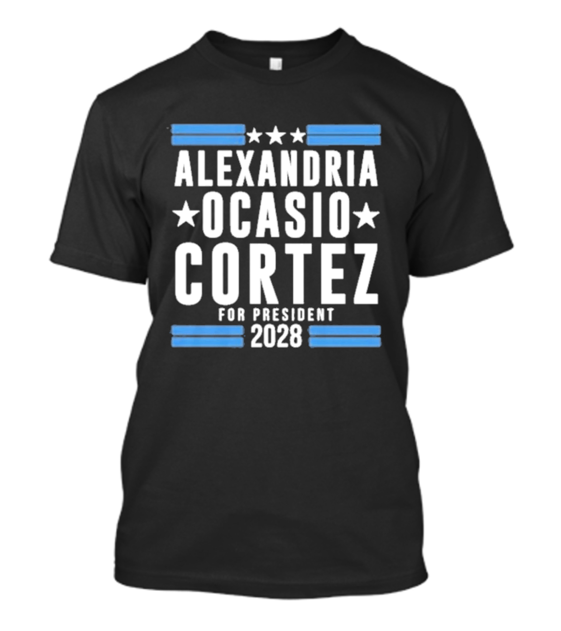 Alexandria Ocasio Cortez For President 2028 Stars Stripes Campaign T-Shirt