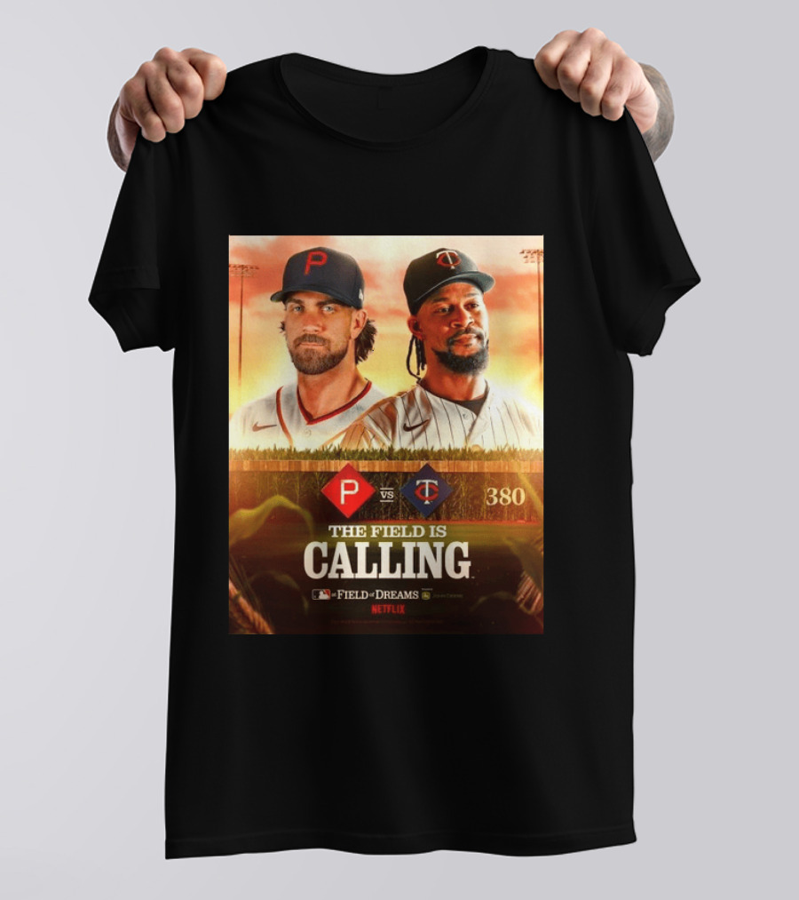 Philadelphia Vs Minnesota MLB Field Of Dreams Bryce Harper Byron Buxton Netflix 380 T-Shirt