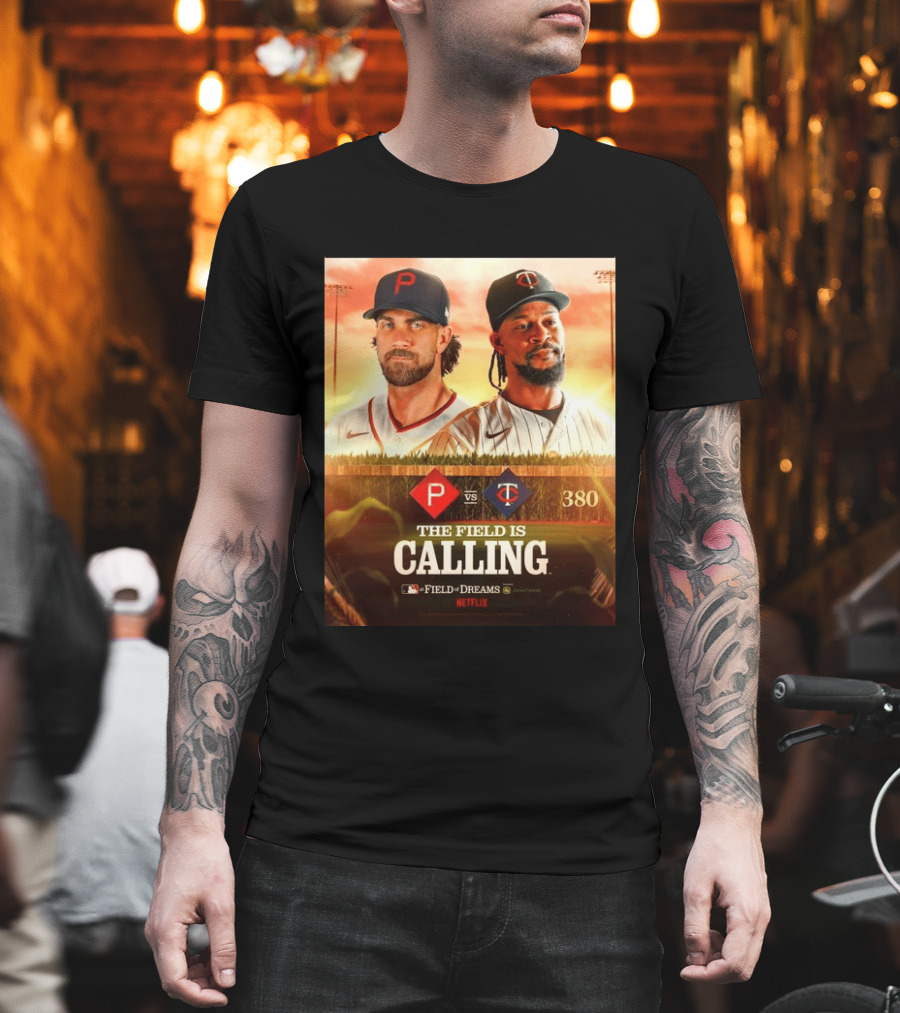 Philadelphia Vs Minnesota MLB Field Of Dreams Bryce Harper Byron Buxton Netflix 380 T-Shirt