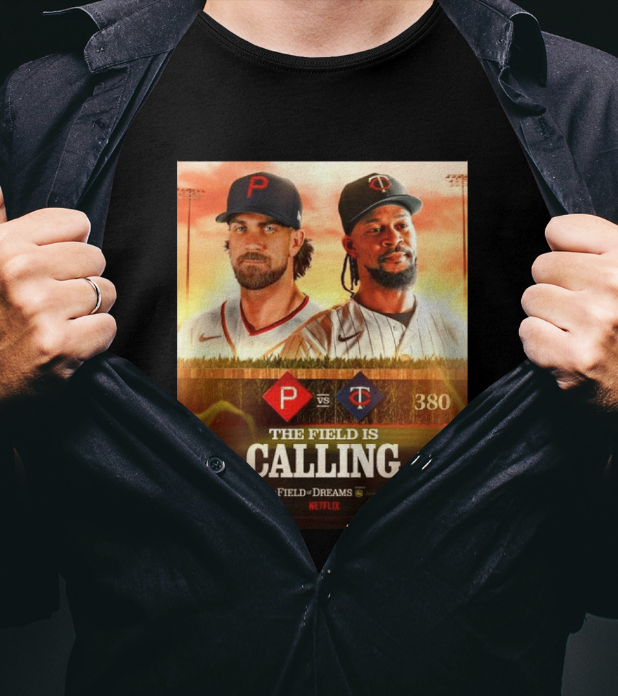 Philadelphia Vs Minnesota MLB Field Of Dreams Bryce Harper Byron Buxton Netflix 380 T-Shirt