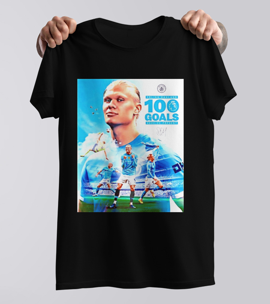 Erling Haaland 100 Goals Premier League 2022 2023 Present T-Shirt