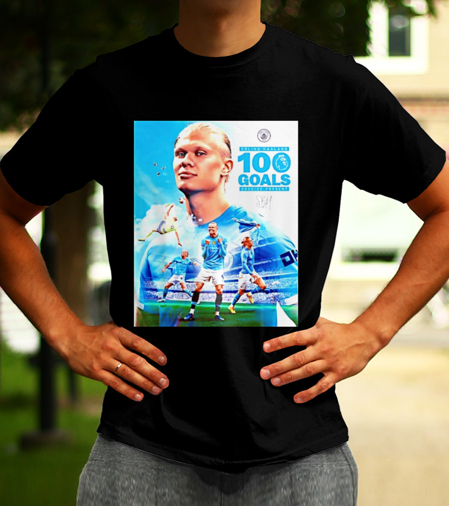 Erling Haaland 100 Goals Premier League 2022 2023 Present T-Shirt