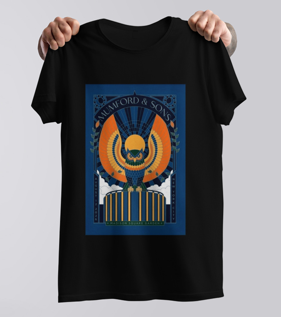 Mumford And Sons Madison Square Garden New York City August 12 2026 Owl T-Shirt