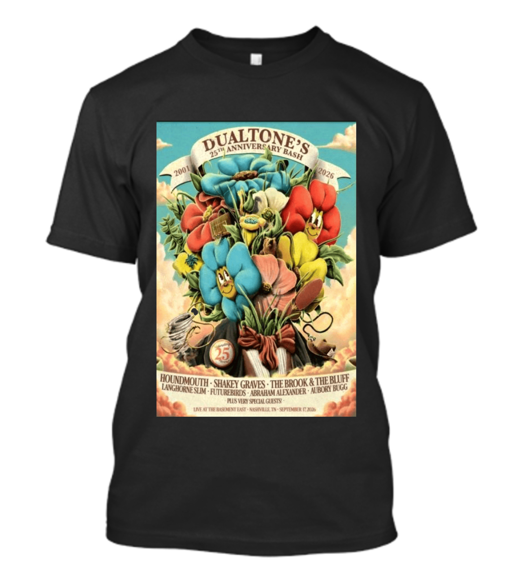 Dualtone's 25th Anniversary Bash September 17, 2026 Nashville Featuring Shakey Graves And The Brook & The Bluff T-Shirt