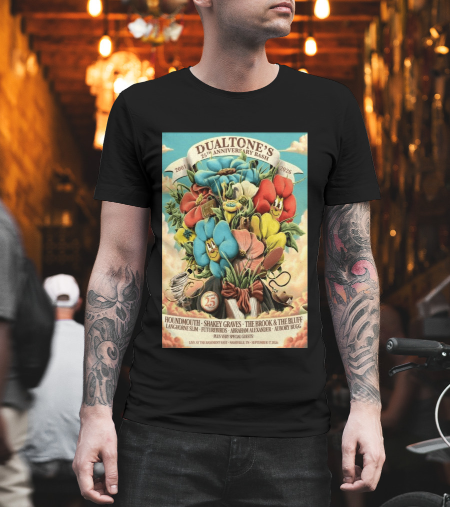 Dualtone's 25th Anniversary Bash September 17, 2026 Nashville Featuring Shakey Graves And The Brook & The Bluff T-Shirt