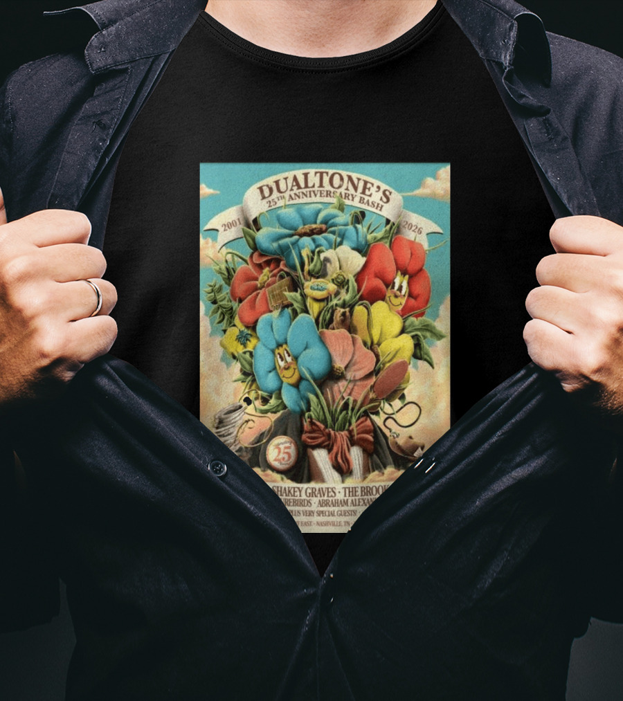 Dualtone's 25th Anniversary Bash September 17, 2026 Nashville Featuring Shakey Graves And The Brook & The Bluff T-Shirt