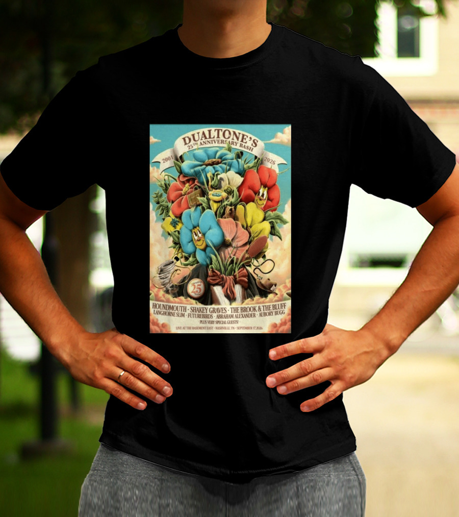 Dualtone's 25th Anniversary Bash September 17, 2026 Nashville Featuring Shakey Graves And The Brook & The Bluff T-Shirt