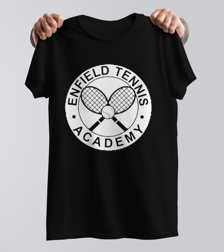 Enfield Tennis Academy Sports Club Circle Badge With Crossed Racquets T-Shirt