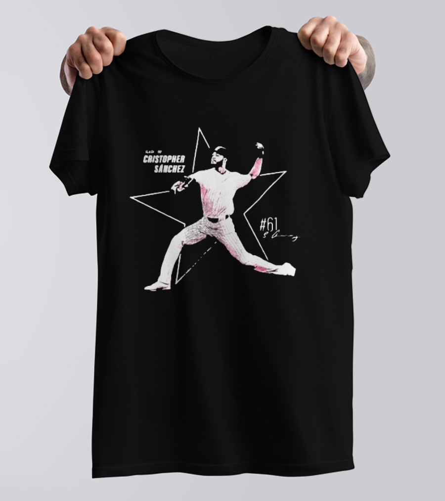 Philadelphia Phillies Cristopher Sánchez Pitching Star #61 T-Shirt