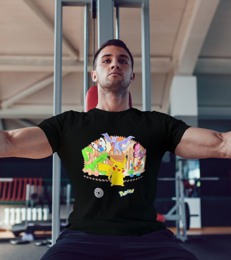Pokecology Pikachu Aerodactyl Butterfree Vivillon Lileep Natural History Museum Collaboration T-Shirt