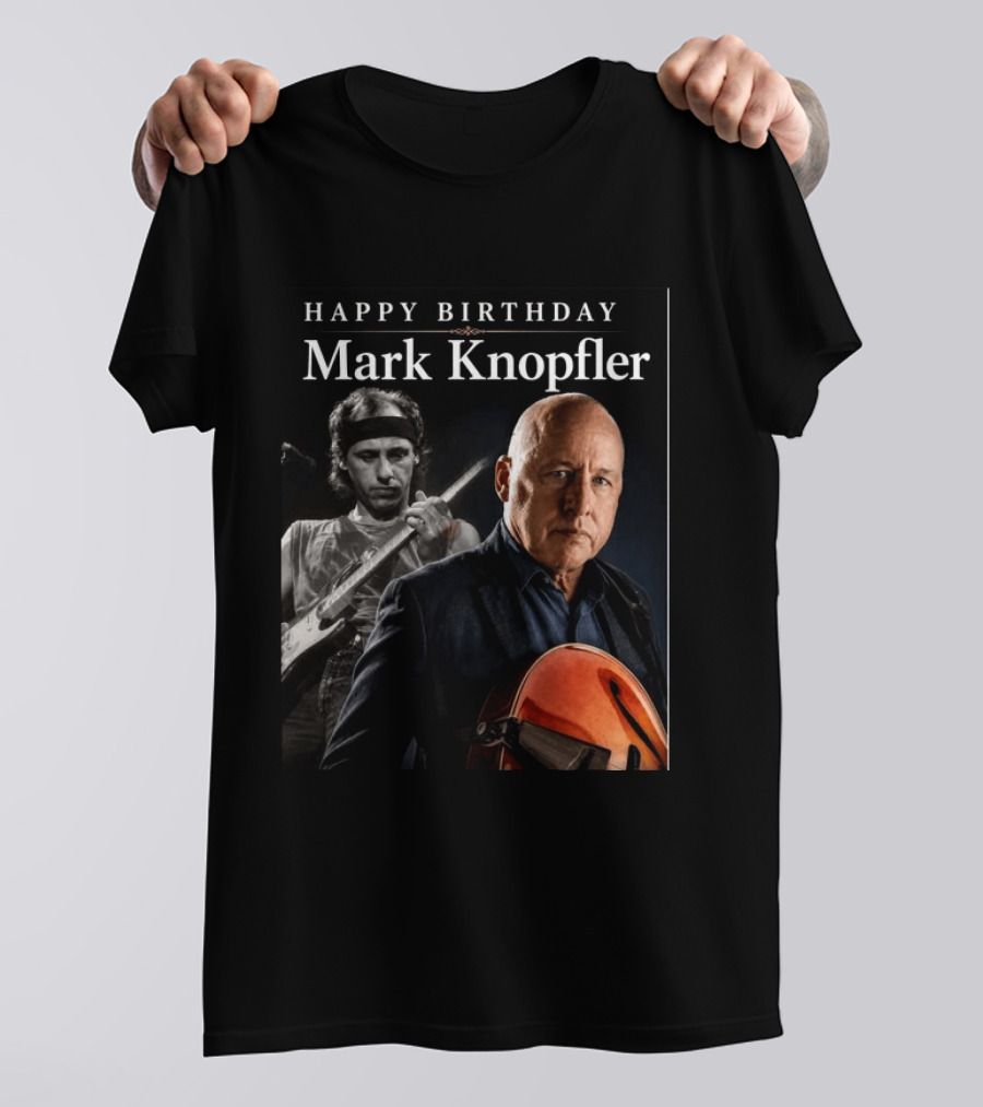 Mark Knopfler Birthday Celebration With Iconic Guitar T-Shirt