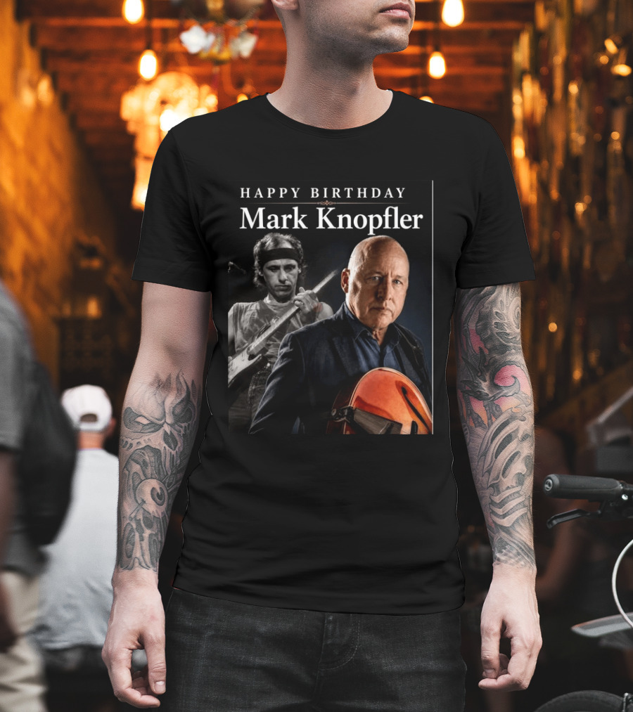 Mark Knopfler Birthday Celebration With Iconic Guitar T-Shirt