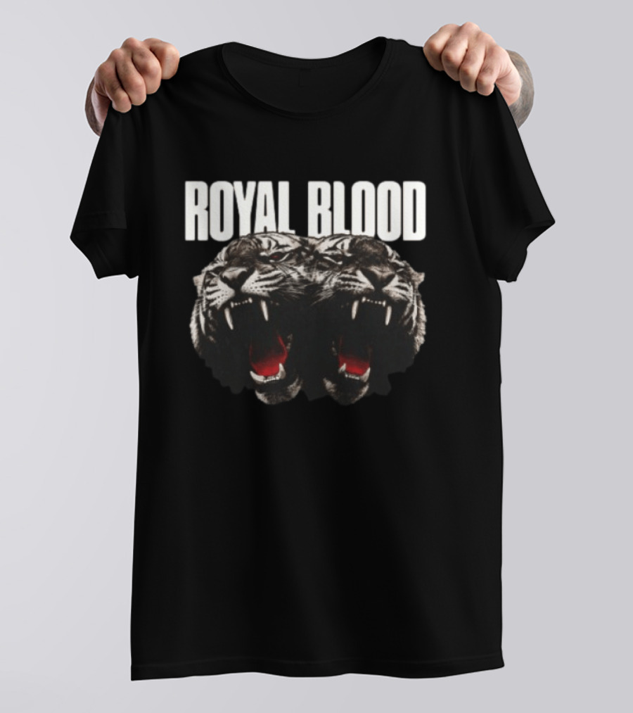 Royal Blood Dead Company Coloured Tiger Faded Black T-Shirt