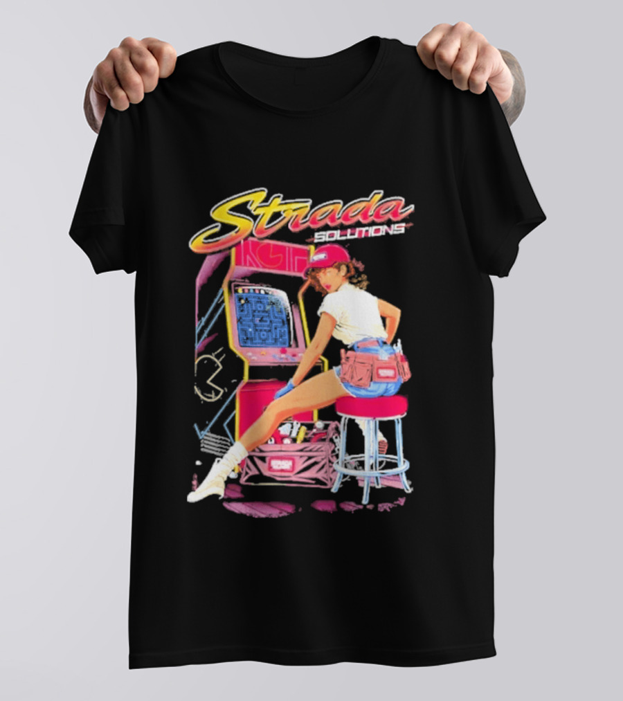 Strada Solutions Arcade Mechanic Retro Gaming T-Shirt