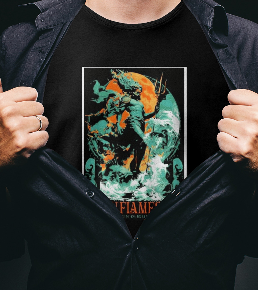 In Flames Göteborg Brinner August 22 2026 Poseidon Trident Concert Event Gothenburg SE T-Shirt