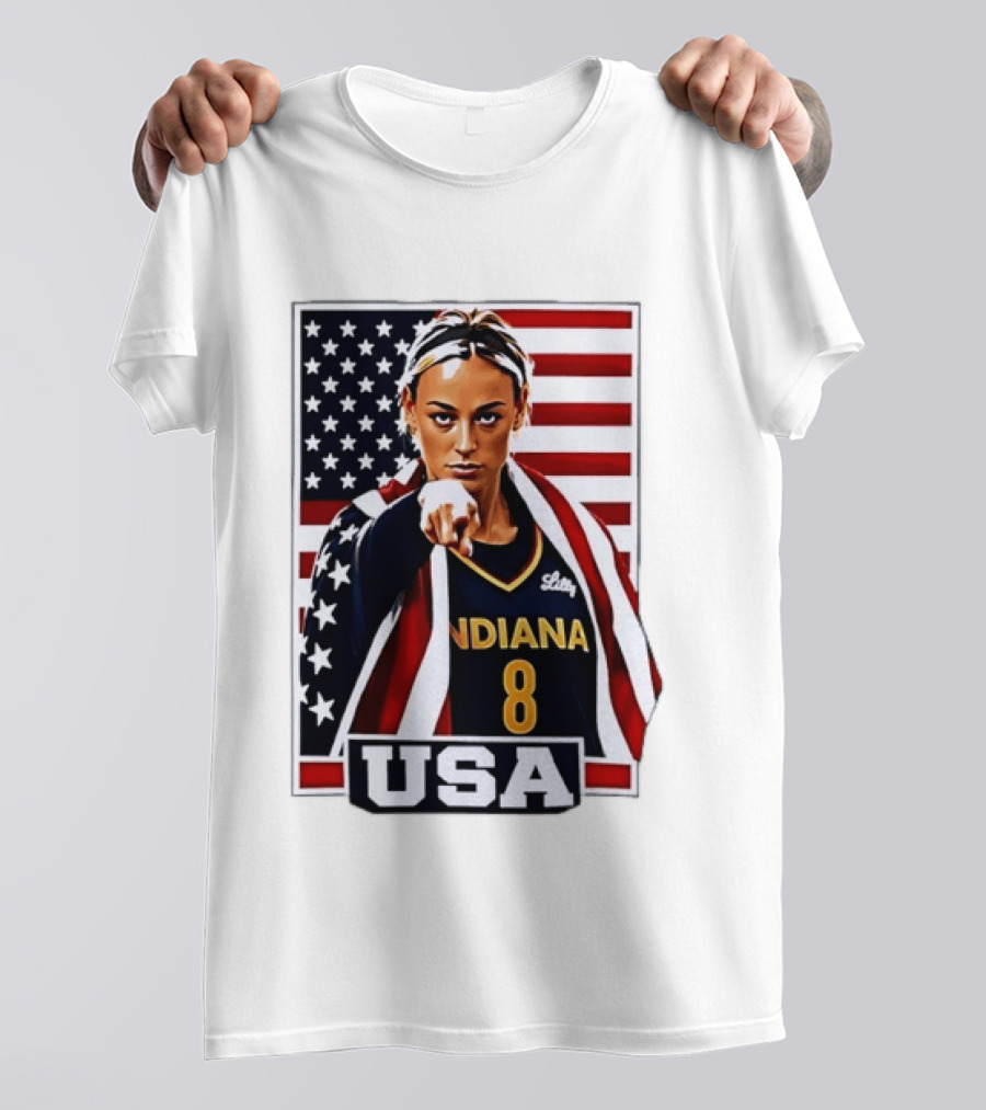 Lexie Hull Indiana Fever 8 USA WNBA Basketball Flag T-Shirt