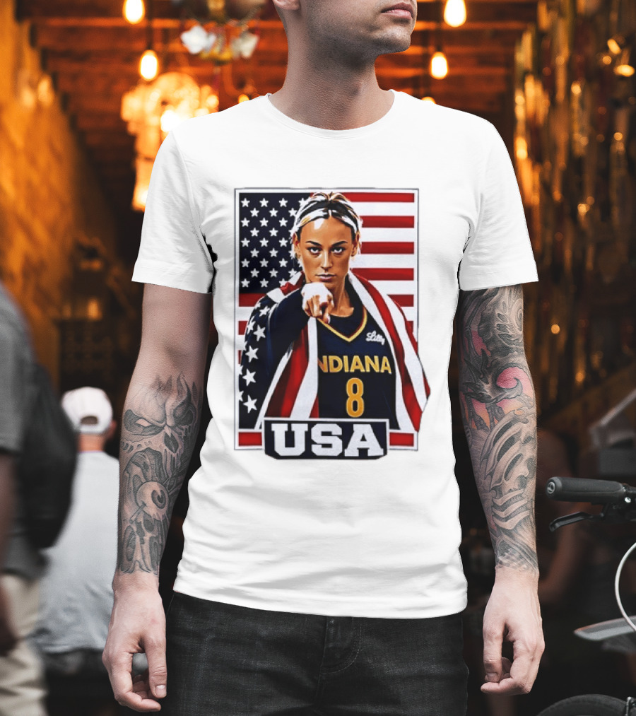 Lexie Hull Indiana Fever 8 USA WNBA Basketball Flag T-Shirt