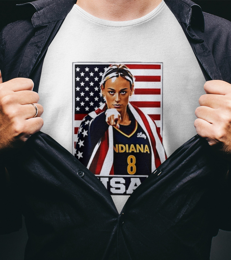 Lexie Hull Indiana Fever 8 USA WNBA Basketball Flag T-Shirt