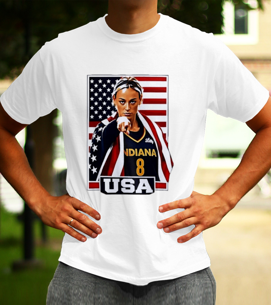 Lexie Hull Indiana Fever 8 USA WNBA Basketball Flag T-Shirt
